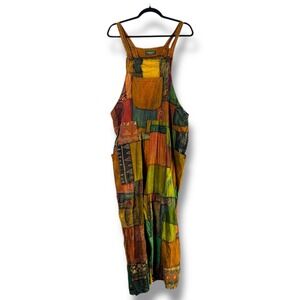 Kathmandu Imports One Size Patchwork Overalls Wide Leg Jumper Boho Hippie Artsy